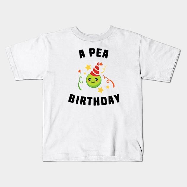 A pea Birthday Kids T-Shirt by Shirts That Bangs